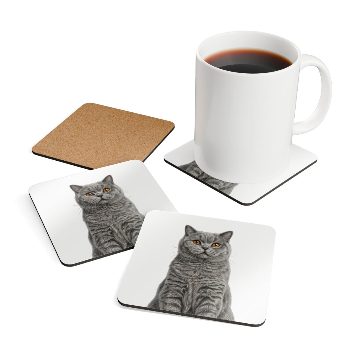 Custom Hand Drawn 4 Pack Pet Coasters